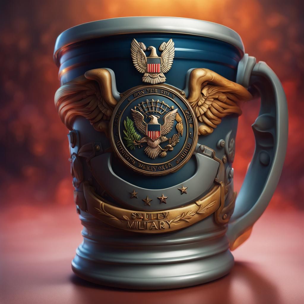 Military Cup: Hyperrealistic Concept Art