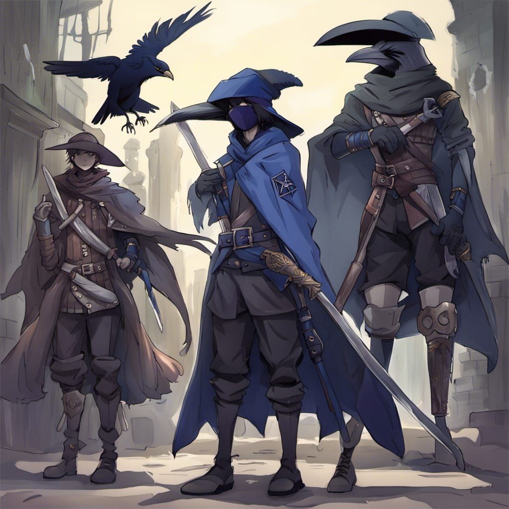 Kenku Swashbuckler in Anime Style with Rapier