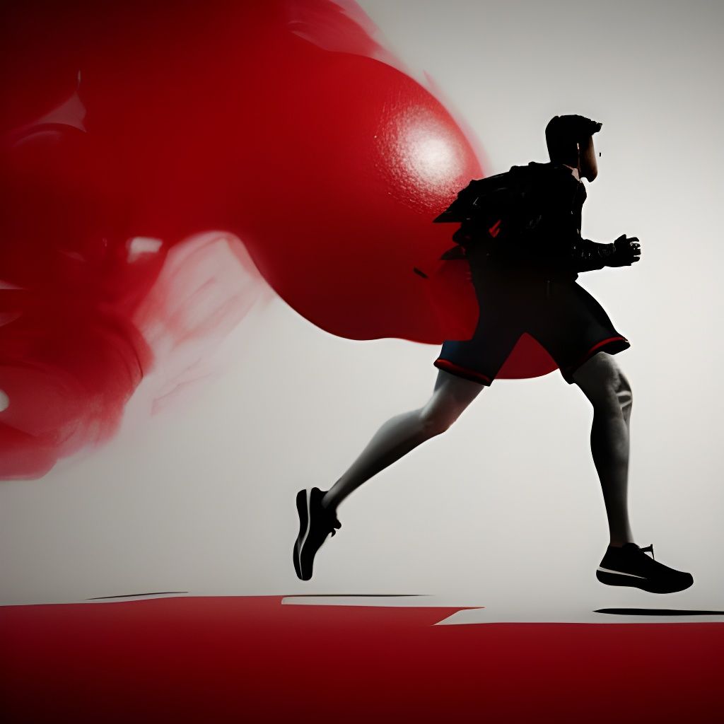 Abstract Man Running in Cyberpunk Style