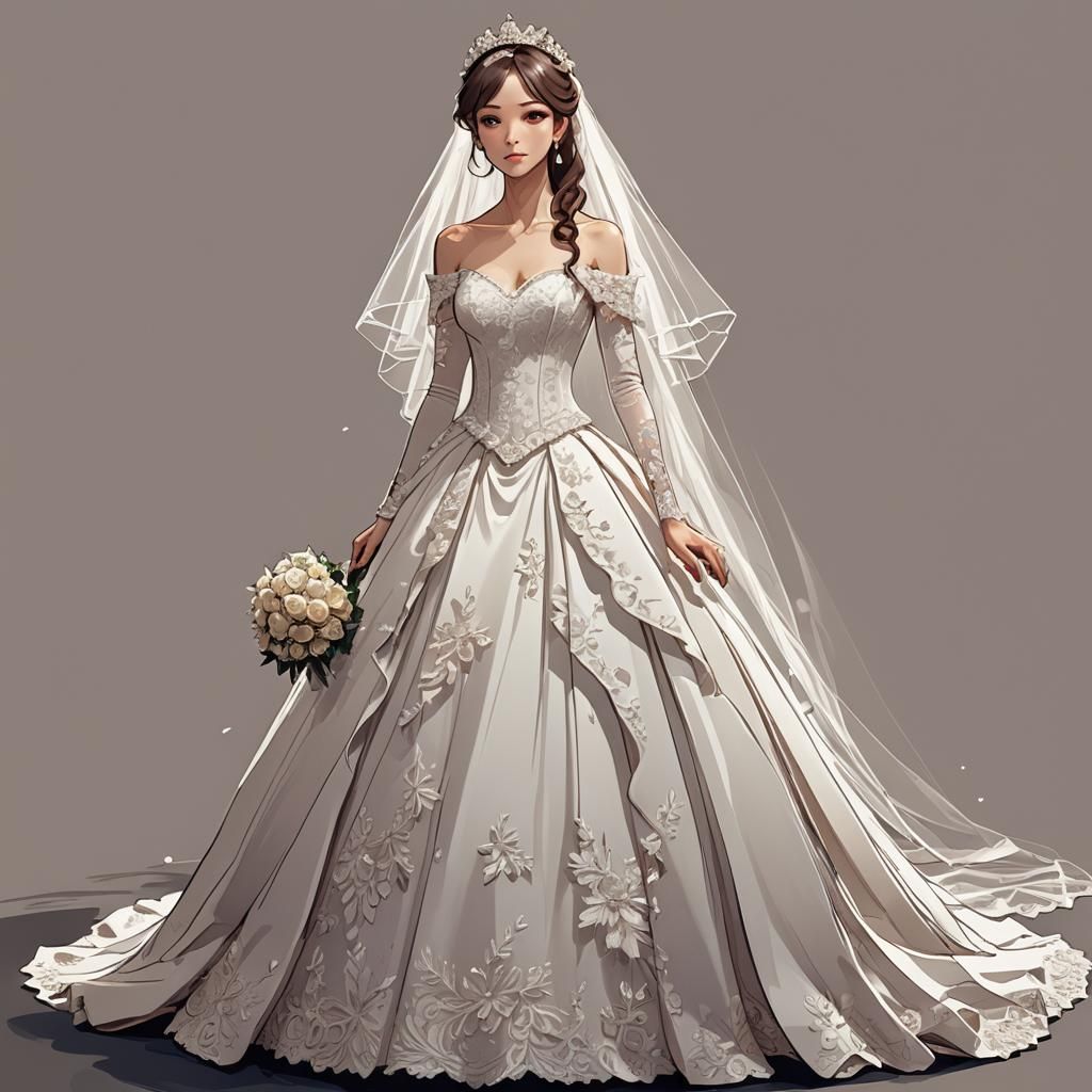 Anime Style Wedding Dress Sketch