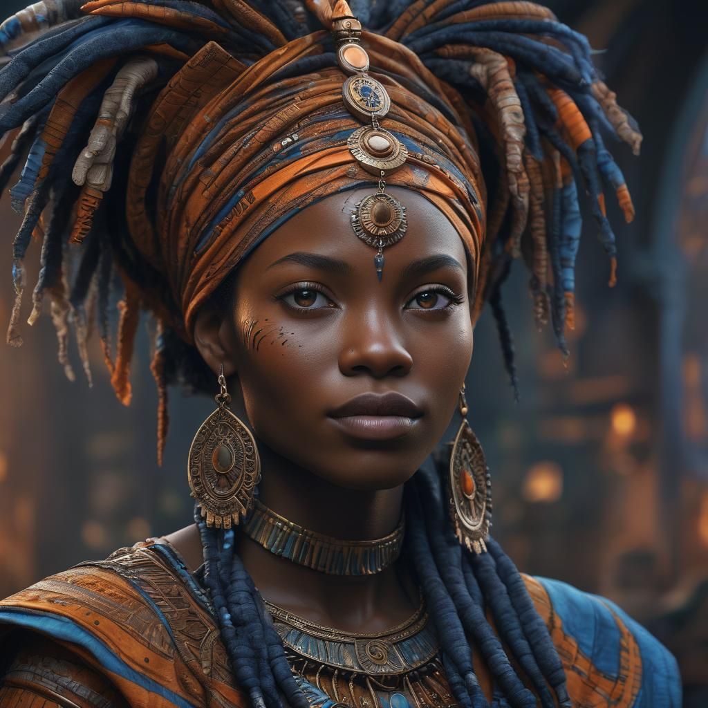 Exotic Beauty: Fantasy Portrait in Hyper-Realistic Style