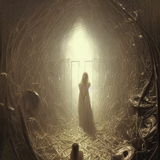 Chained Alice: A Horror Illustration