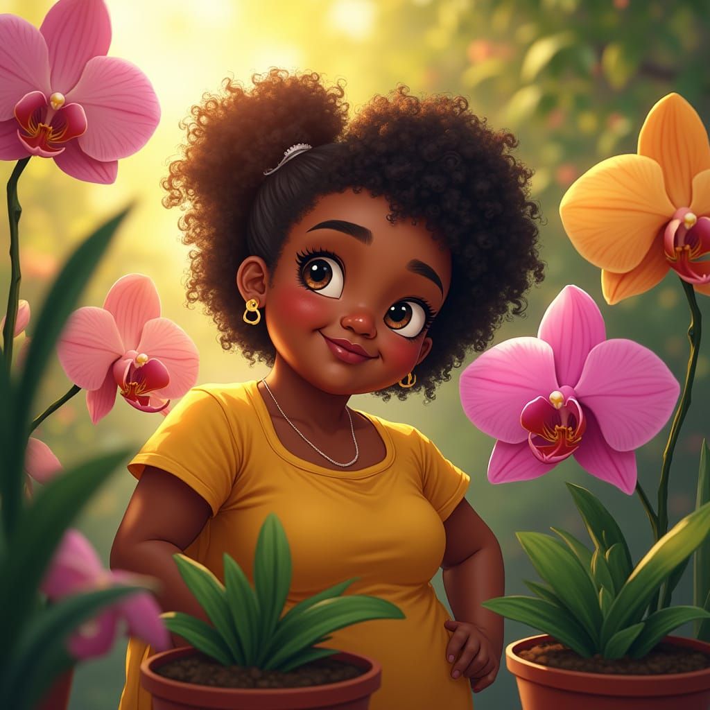 Full-Figured Black Girl Celebrates National Orchid Day with ...