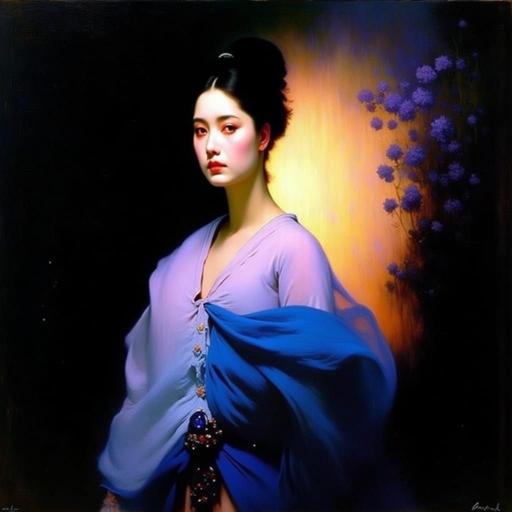 Blue Blackbird with a Baleful Expression