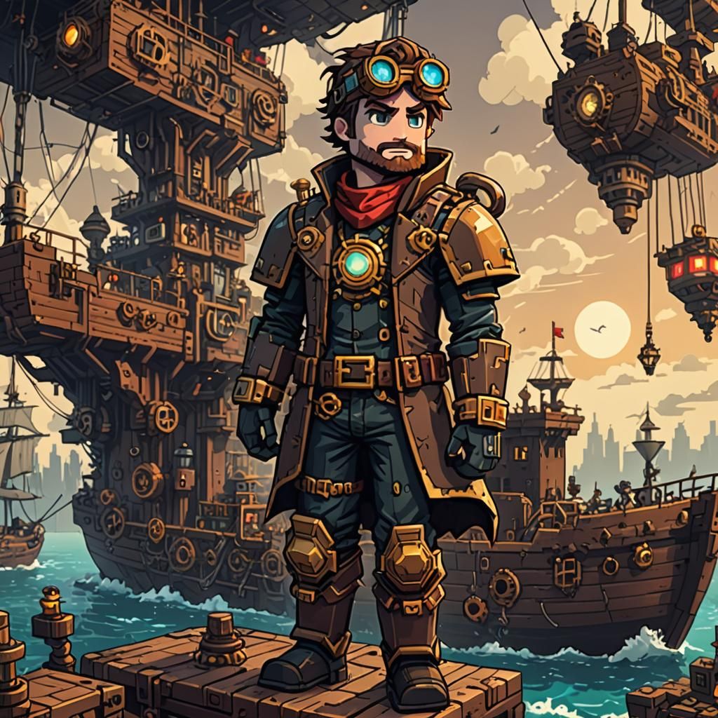 Steampunk Superhero Pixel Art Adventure