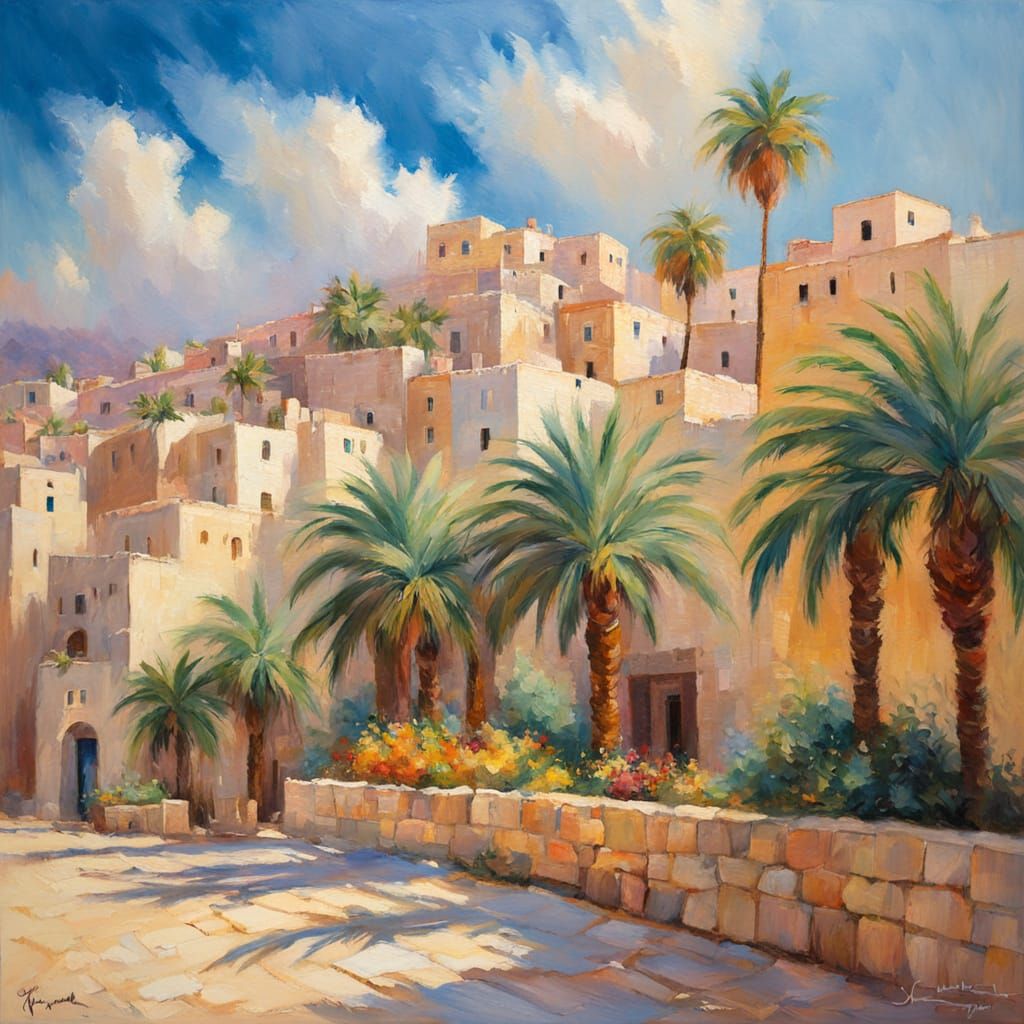Golden Light on Israel: An Impressionist Oil Painting