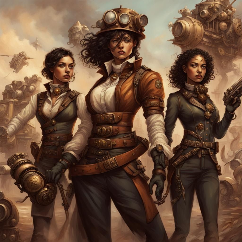 Female-Led Rebellion Against Tyranny in Steampunk Style