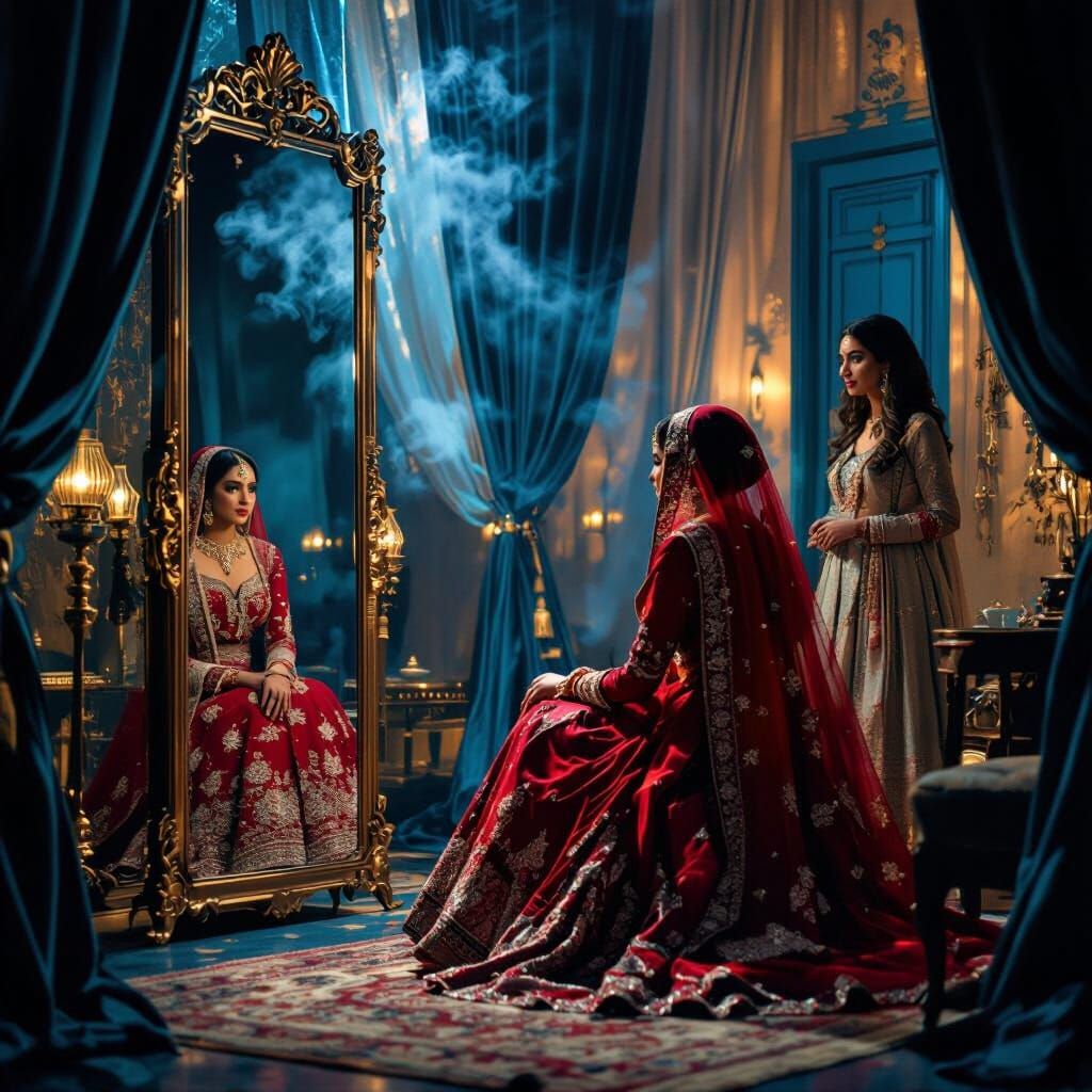 Urdu Drama Scene: Bride Prepares in Modern Kotha