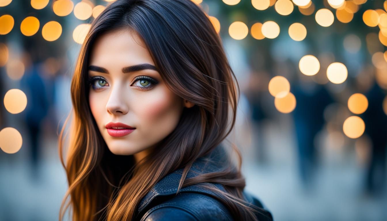 Beautiful Girl Portrait with Bokeh, Natural Lighting