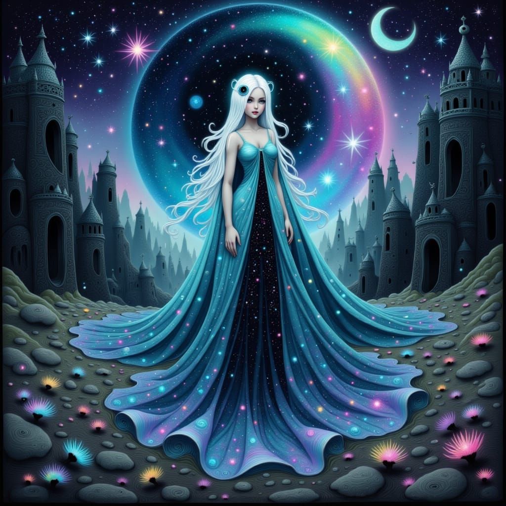 Máni, Norse Moon God in Celestial Landscape