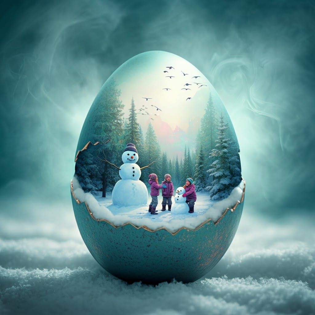 Egg Shell Winter Wonderland 