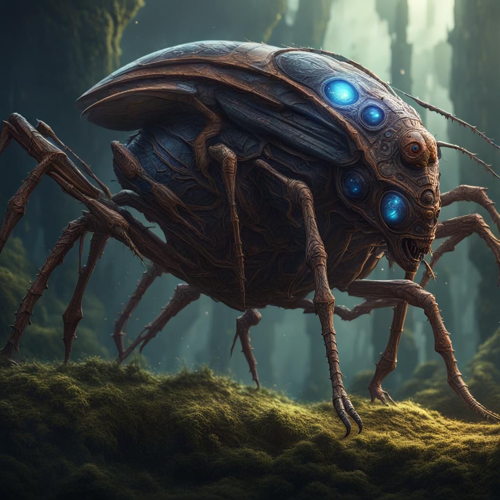 Detailed Alien Insectoid in Fantasy Art Style