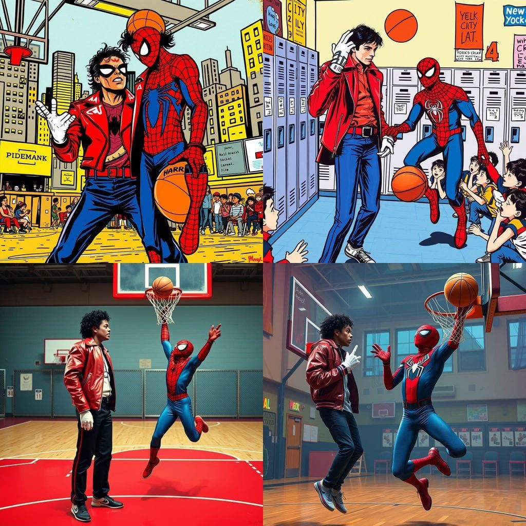 Michael Jackson Teaches Spiderman Basketball in NYC Schoolya...