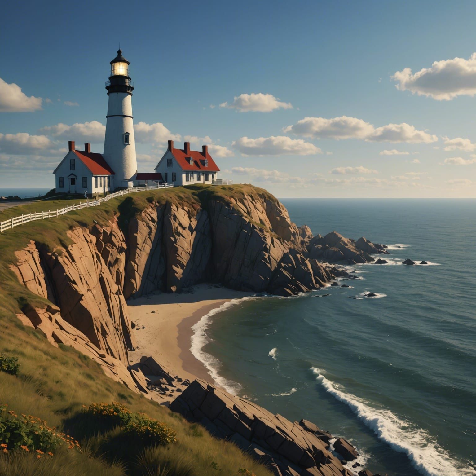 Highland Light: Edward Hopper-esque Landscape Painting