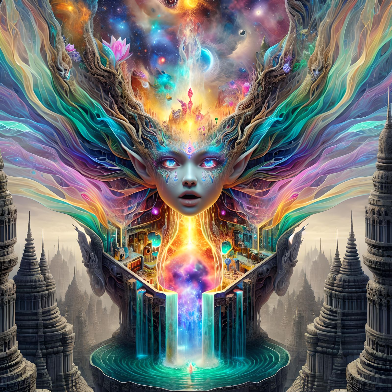 Indonesian Goddess Reveals Galaxy, Pop Surrealism