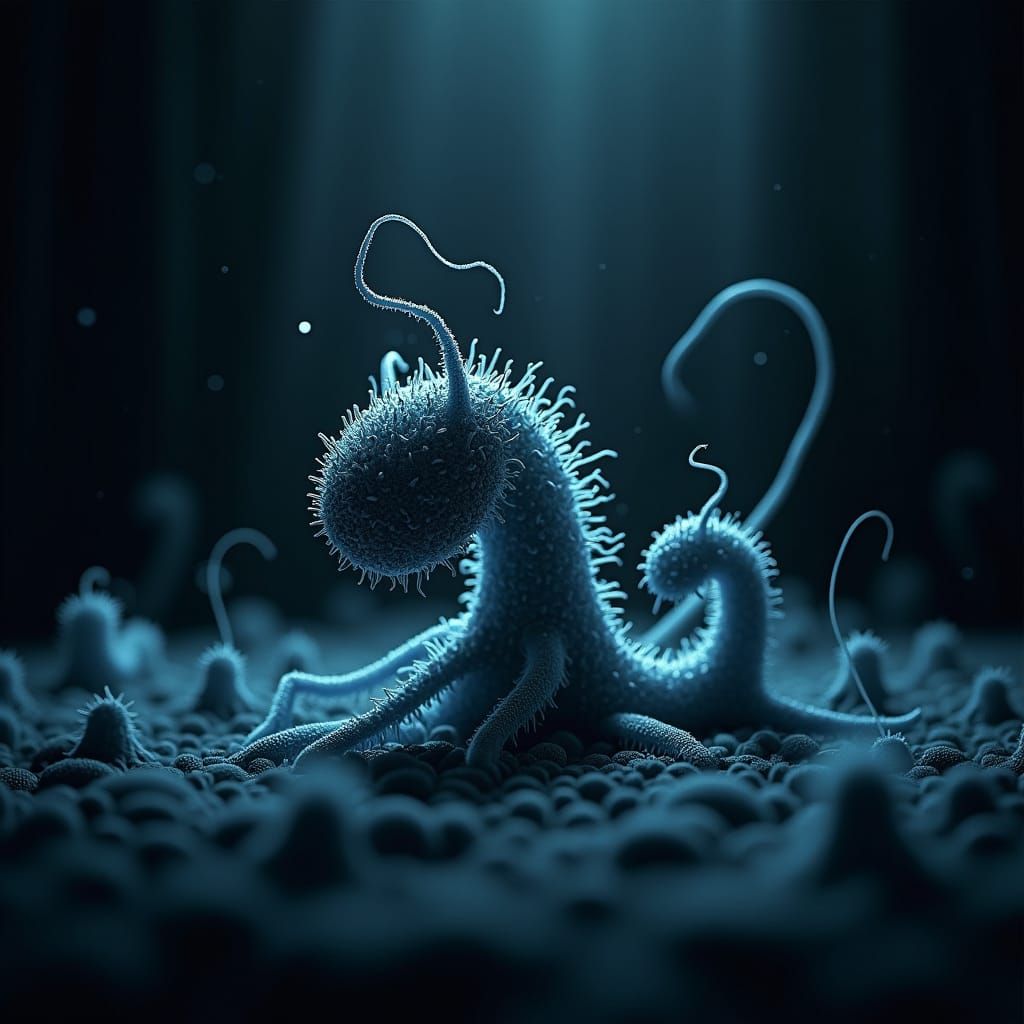 Eerie Dark Creatures in Dreamlike Tessellations