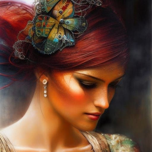 Portrait of a Girl in Fayum Mummy Style