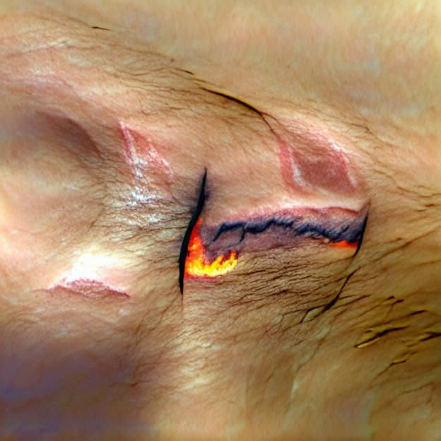 Abstract Burn Scar Design in Dark Tones