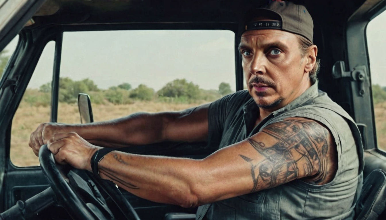 Confident Cowboy in Tribal Armband Tattoo