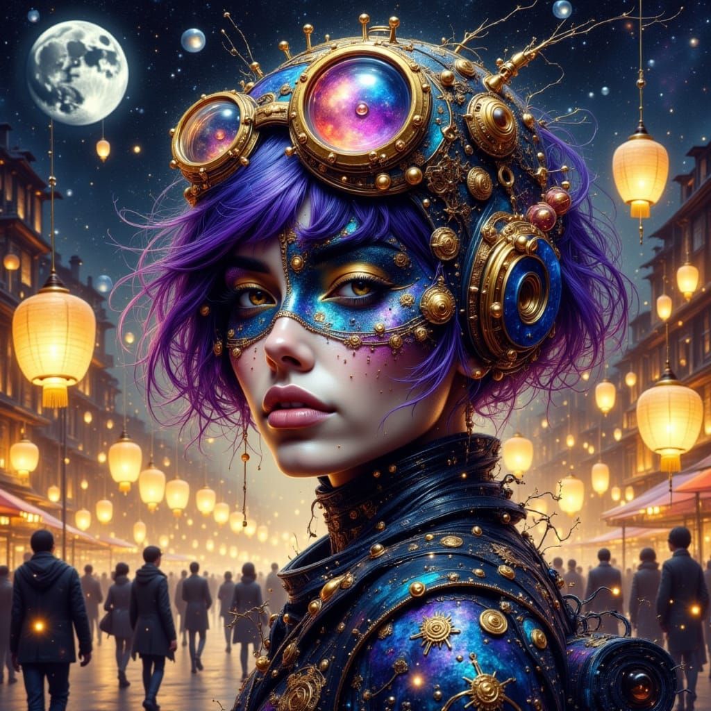 Steampunk Alien Woman at Winter Feast