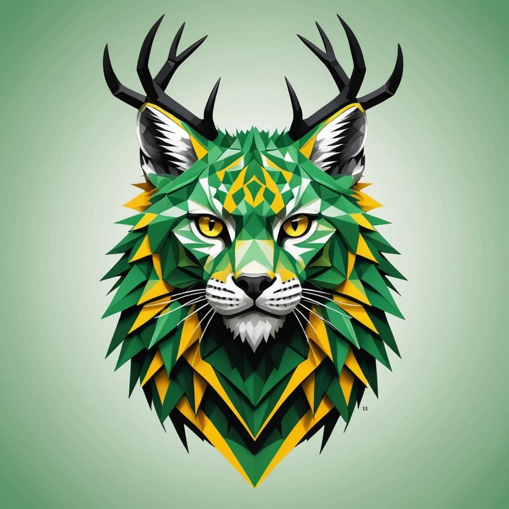 Great Lynx Lager Beer Logo in Triadic Colors