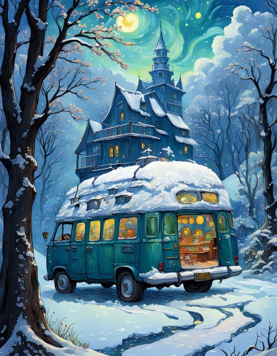 Whimsical Sci-Fi Fantasy Landscape in Studio Ghibli Style