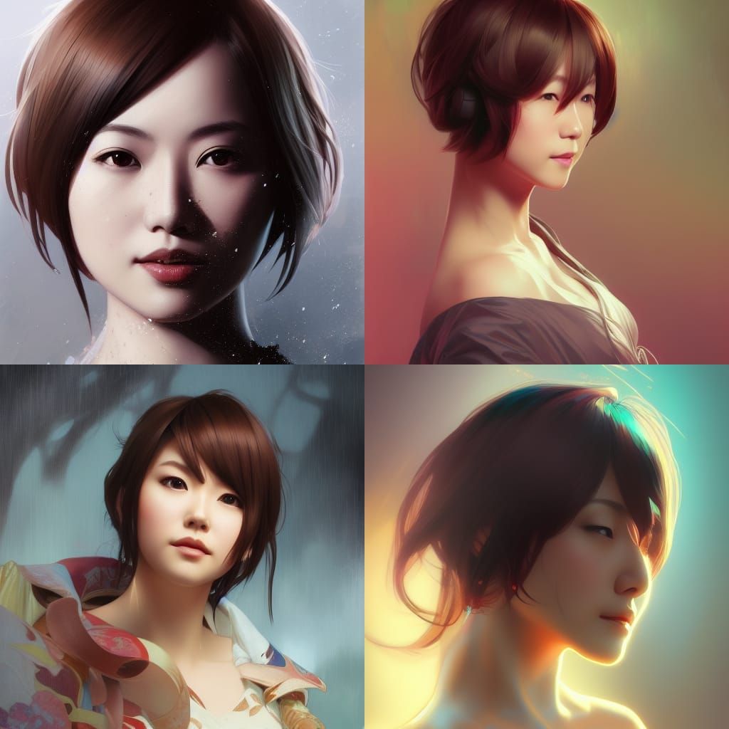 Meiko Shiraki Portrait in Art Nouveau Style