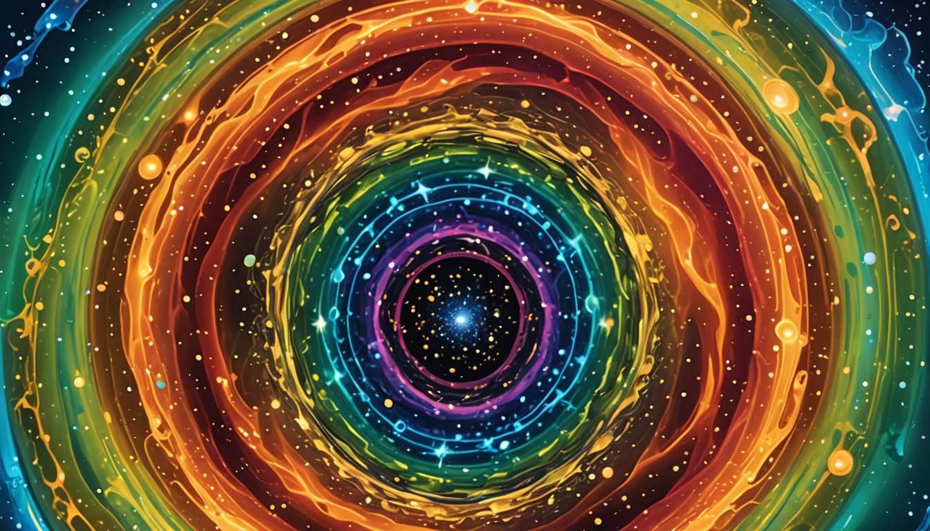 Psychedelic Galaxy Bubble with Bursting Colors