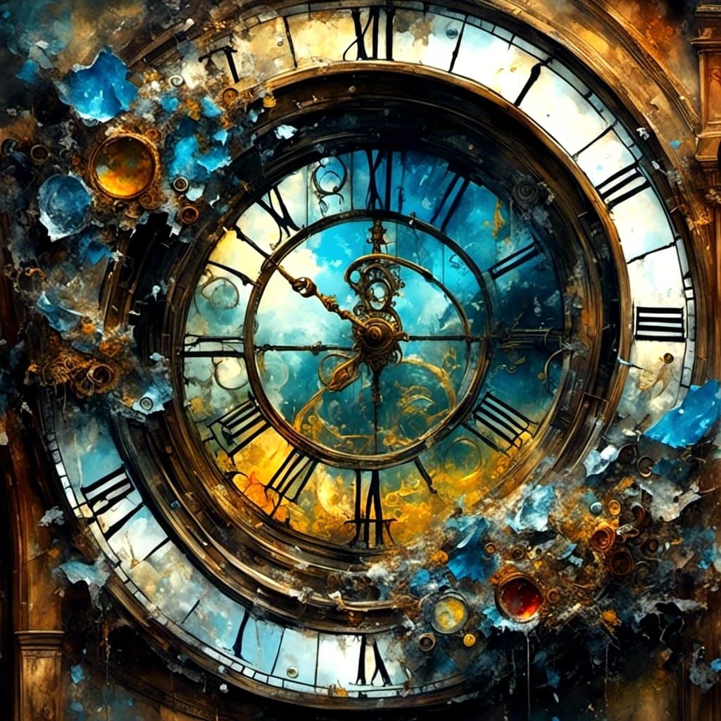 Googly Eye in Broken Clock: Graffiti Art