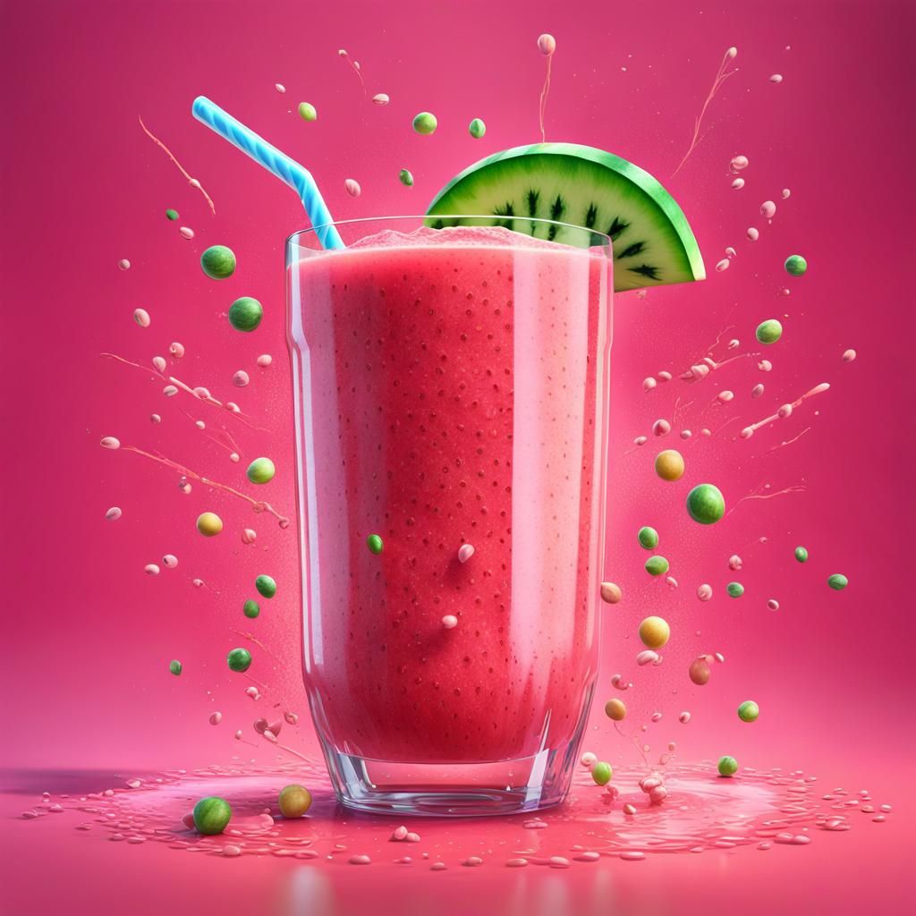 Watermelon Smoothie in Candy Art Style