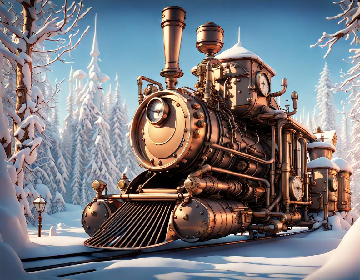 Steampunk Orient Express in Winter Wonderland