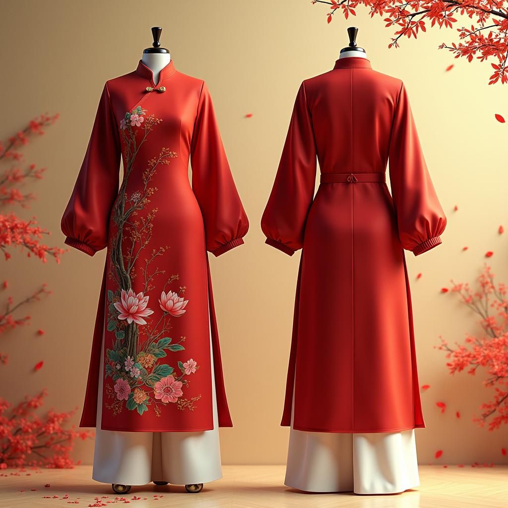 Vietnamese Ao Dai Designs in Autumn Hues