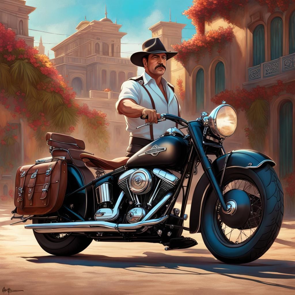 Pedro Infante as Pepe El Toro on Harley Davidson