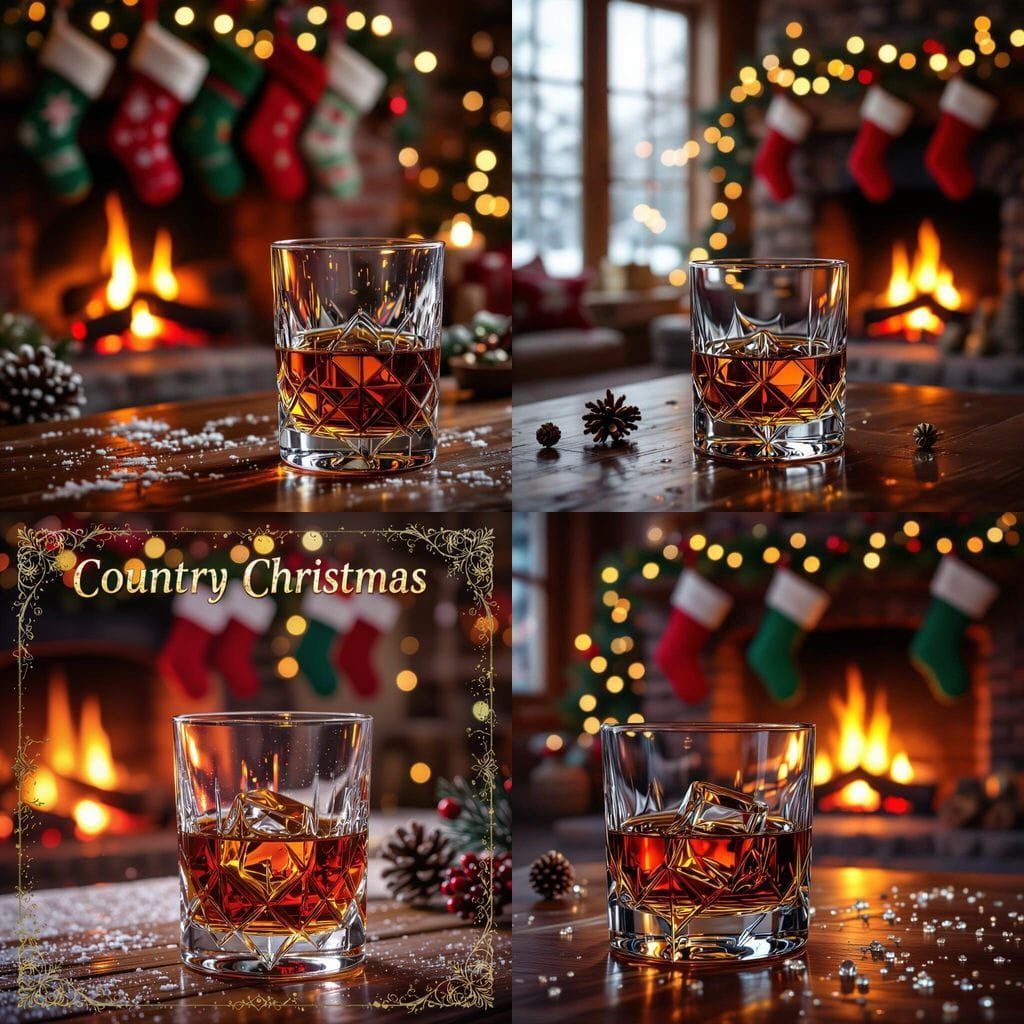 Country Christmas Whiskey & Fireplace Album Art