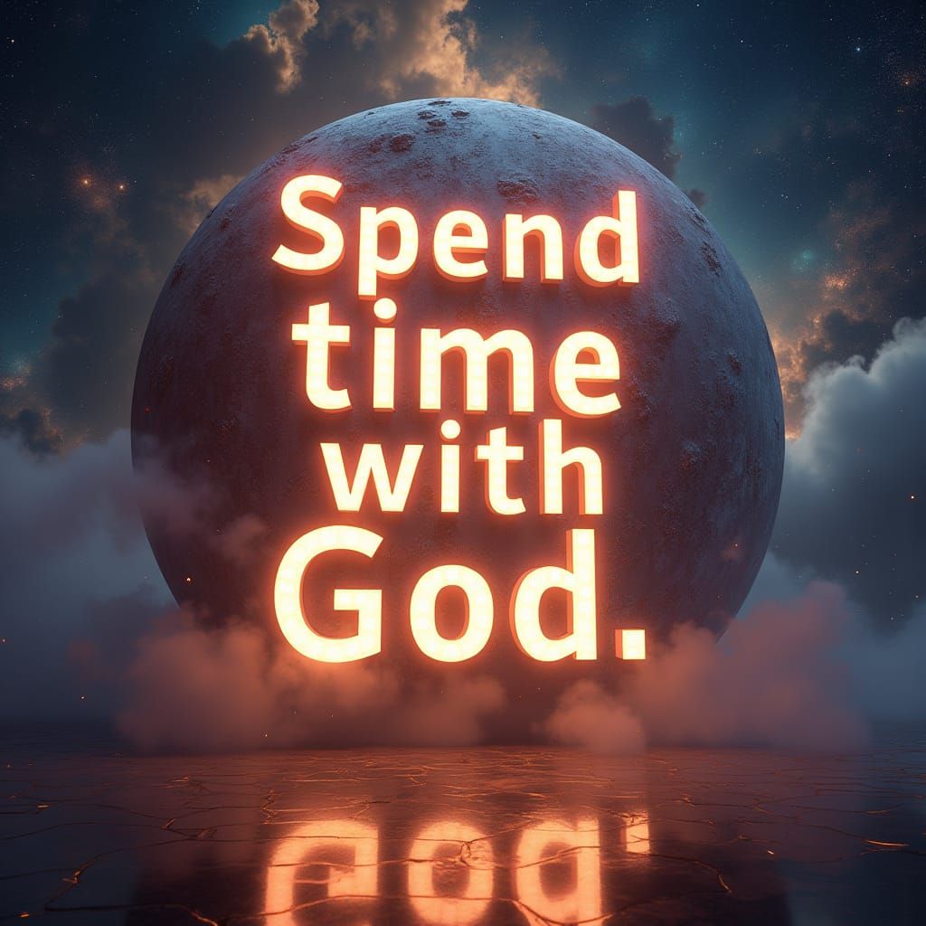 Ethereal LED Sign: Spend Time With God in Universe