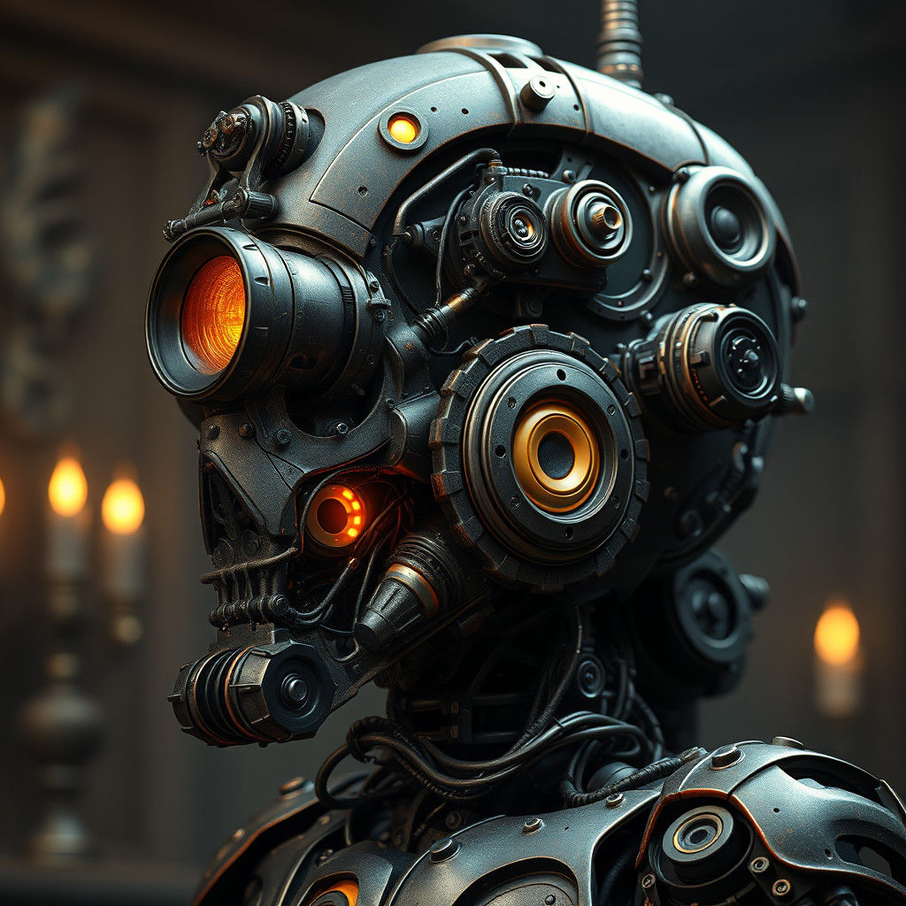 Steampunk Bionic Robot with Intricate Details