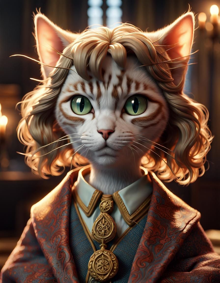 Cat Hermione Granger Serene Detailed Rendering