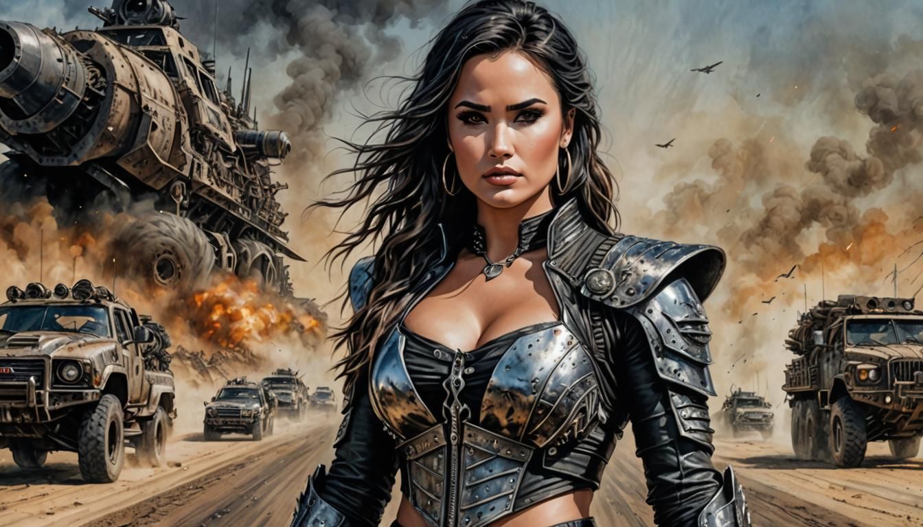 Demi Lovato as Mad Max Raider: Luis Royo Style