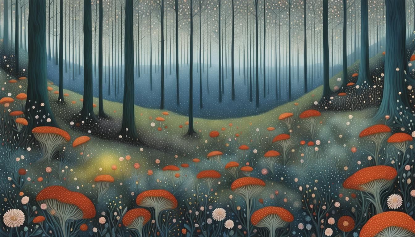 Stargazing Network: Maelstrom of Stars in Dreamy Forest