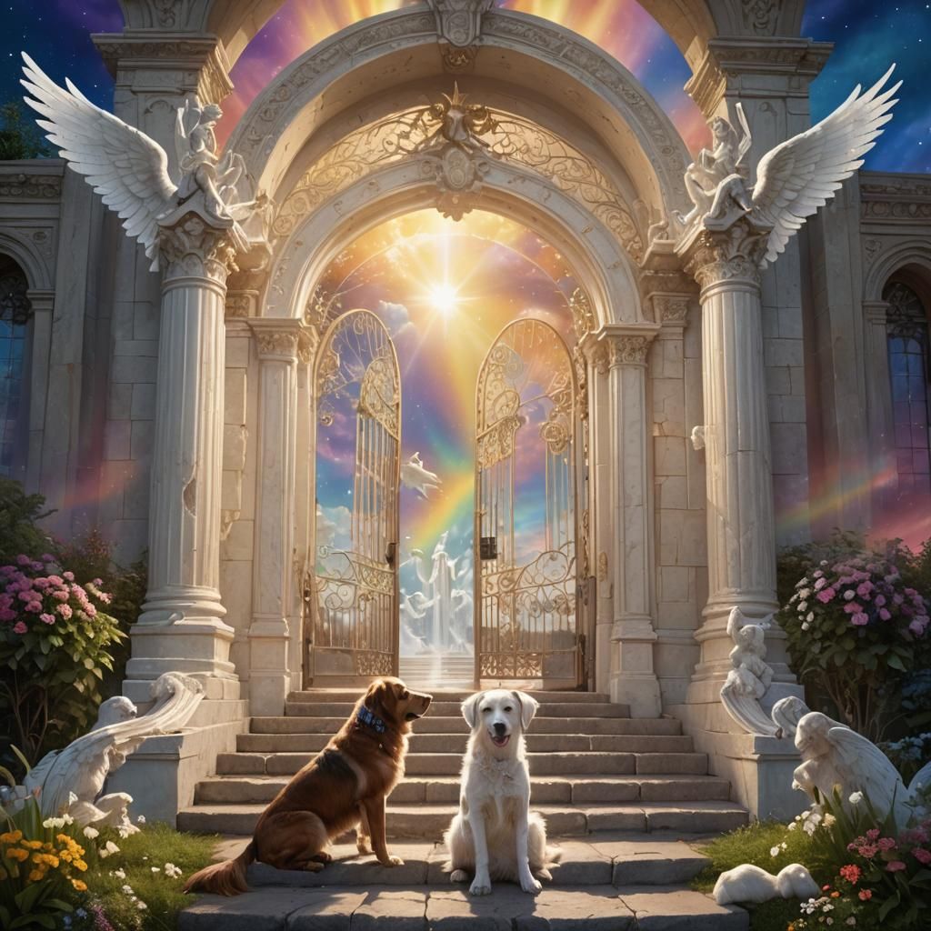 Angelic Dogs Guard the Gates to Animal Heaven