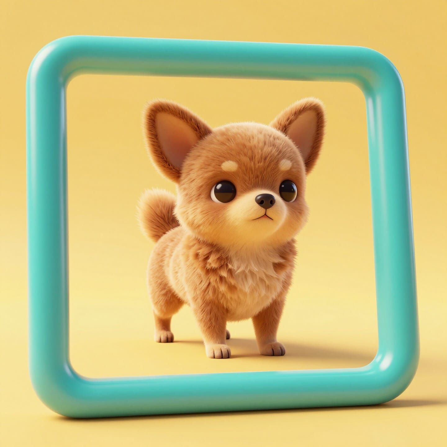 Fluffy Chihuahua in Cartoon 3D Style