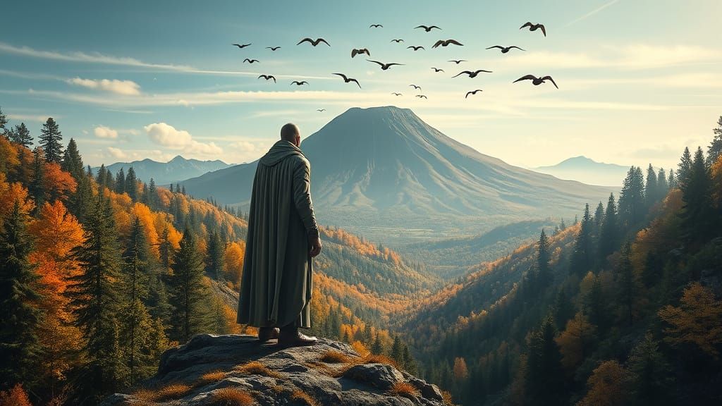 Spectral Guardian in Autumn Forest to Prehistoric Jungle