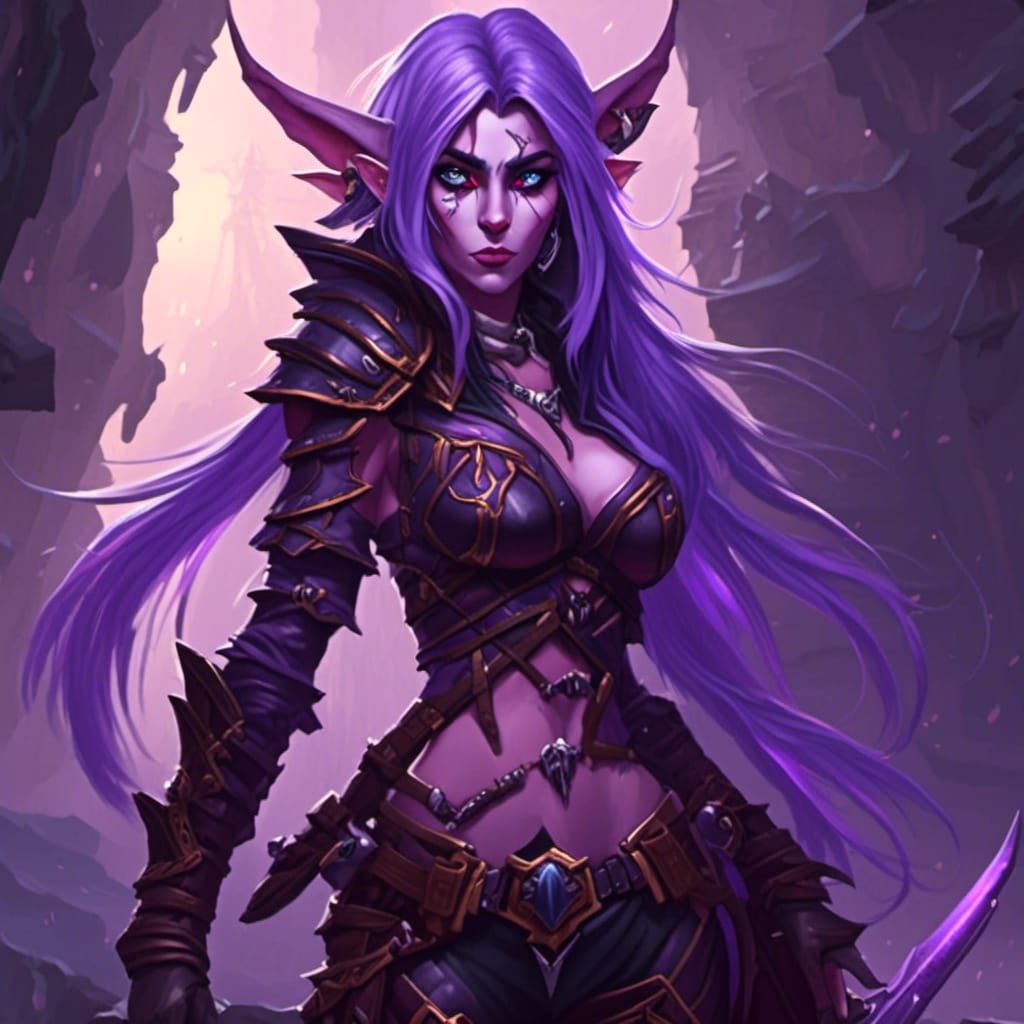Night Elf Rogue in World of Warcraft Style