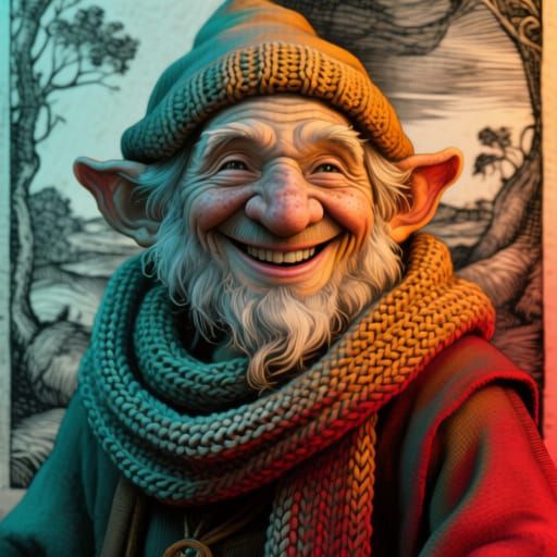 Grizzled Gnome Mendicant in Dürer Style