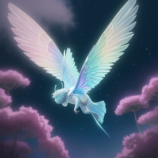 Ethereal Fantasy Creature in Soft Pastel Hues