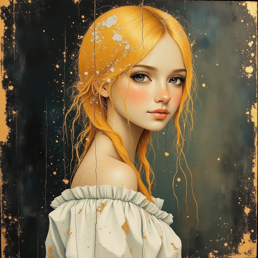 Ethereal Milk Maiden in Rustic Setting