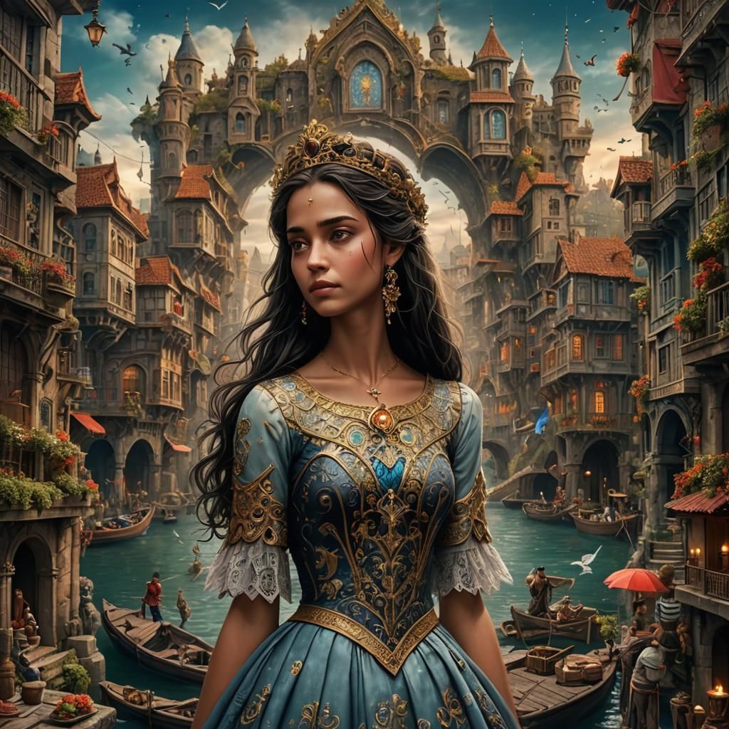 Beautiful Woman in Detailed Fantasy Art, 8k