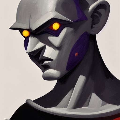 Menacing Black Frieza Portrait in Pop Art Style