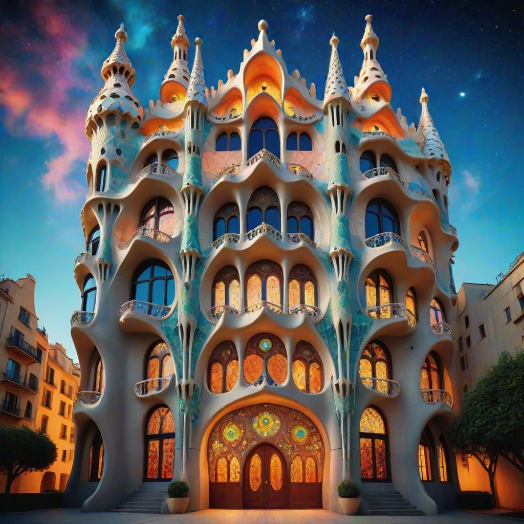 Minas Tirith mansion: a Gaudi fantasy - old prompt reused