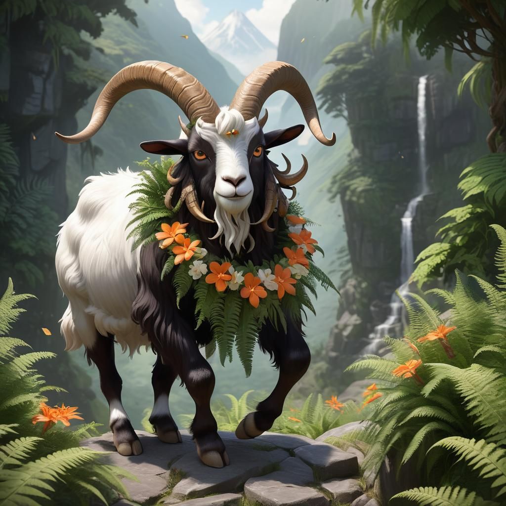 Alohan Gogoat Pokemon in 3D Anime Style